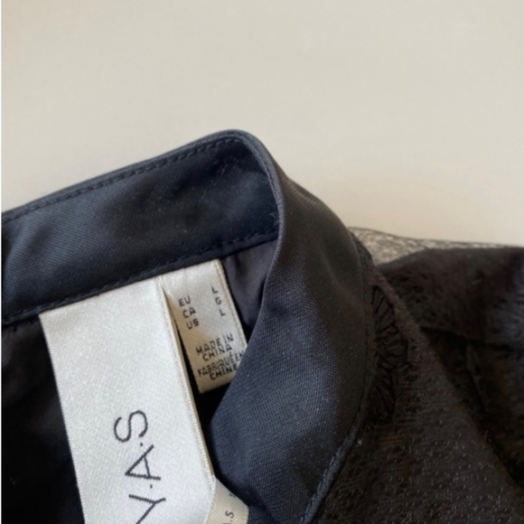 BNWT YAS Black Lace Blouse Size Large - Picture 10 of 12